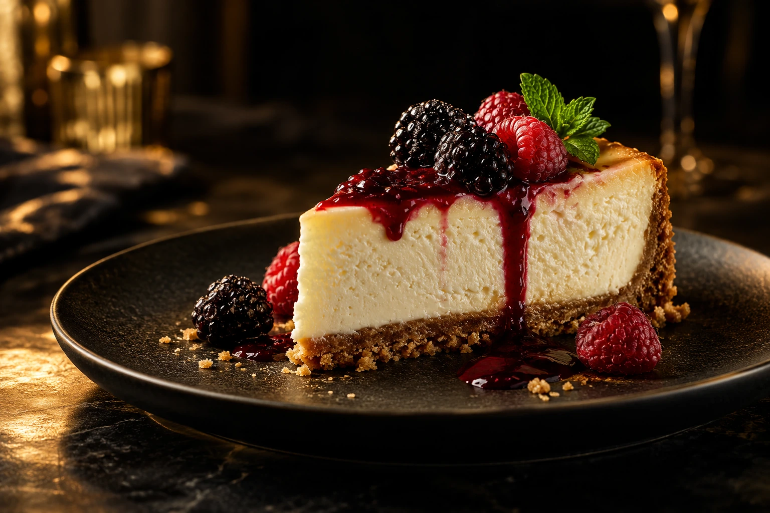Illustrative berry cheesecake